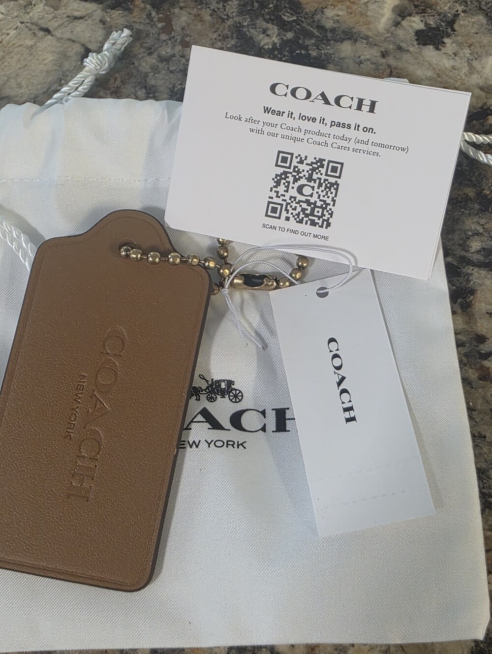 Coach Medium Leather Tag with Embossed Logo - Picture 6 of 6